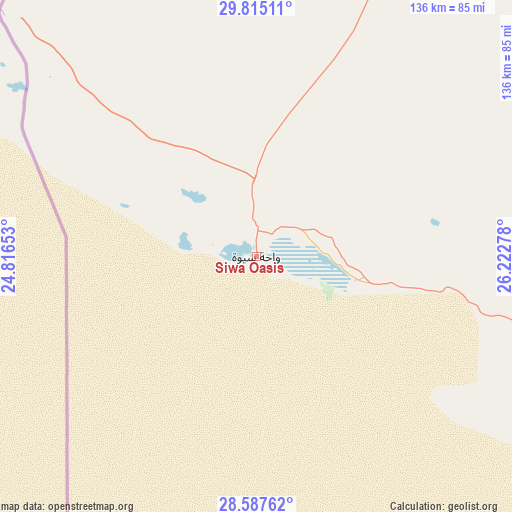 Siwa Oasis on map
