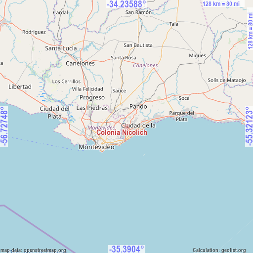 Colonia Nicolich on map