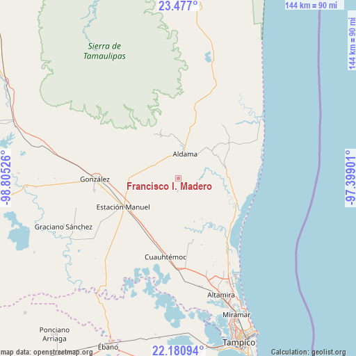 Francisco I. Madero on map
