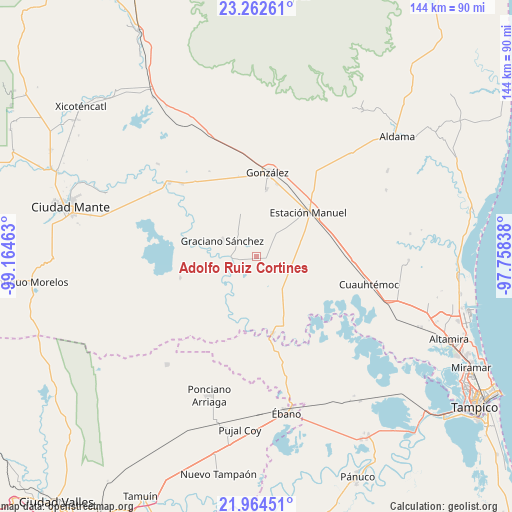 Adolfo Ruiz Cortines on map