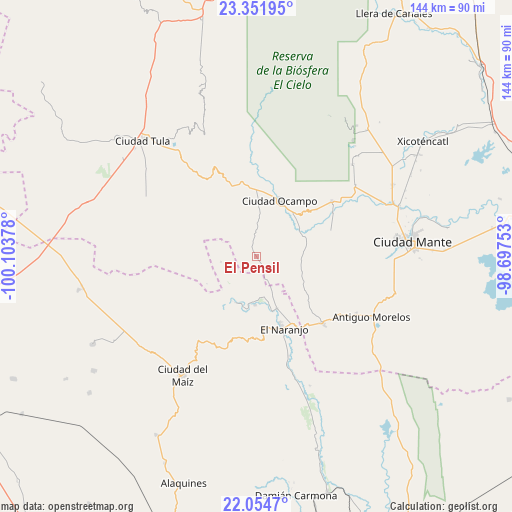 El Pensil on map