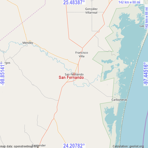 San Fernando on map