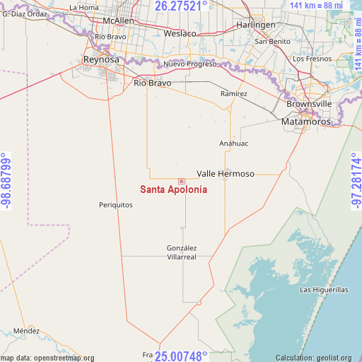 Santa Apolonia on map