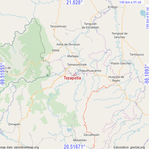 Tezapotla on map