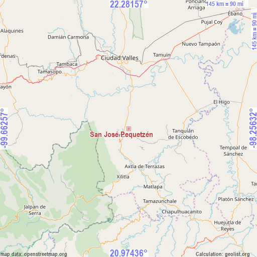 San José Pequetzén on map