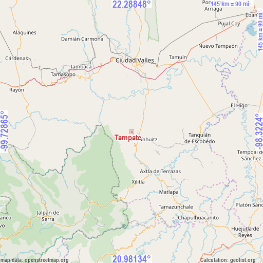 Tampate on map