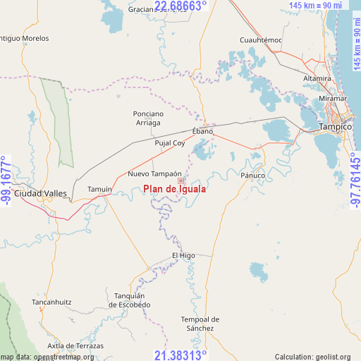 Plan de Iguala on map