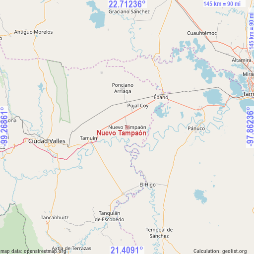 Nuevo Tampaón on map