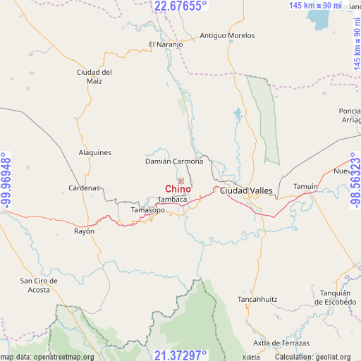 Chino on map