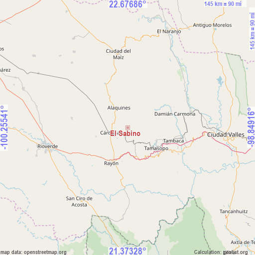 El Sabino on map