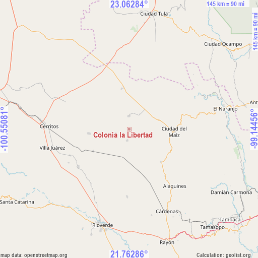 Colonia la Libertad on map