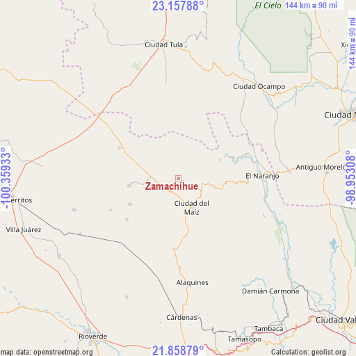 Zamachihue on map