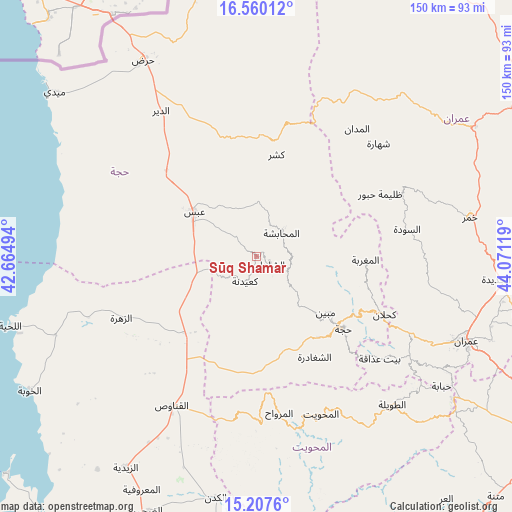 Sūq Shamar on map