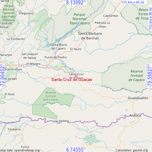 Santa Cruz de Guacas on map