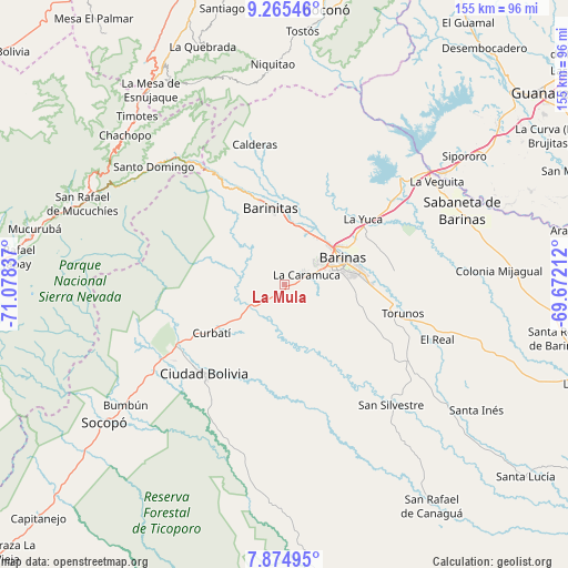 La Mula on map