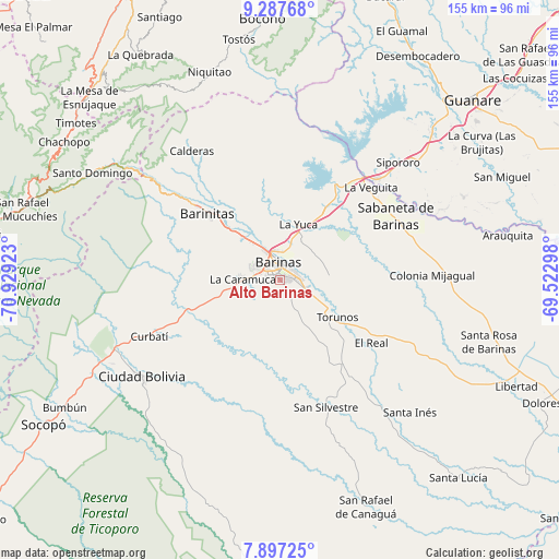 Alto Barinas on map