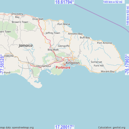 Portmore on map