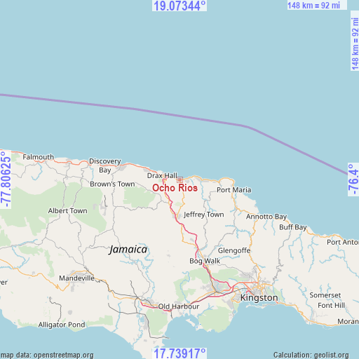 Ocho Rios on map