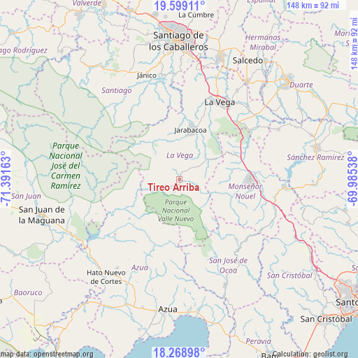 Tireo Arriba on map