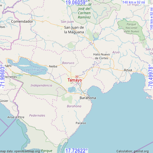 Tamayo on map
