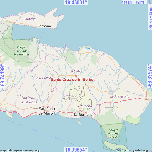 Santa Cruz de El Seibo on map