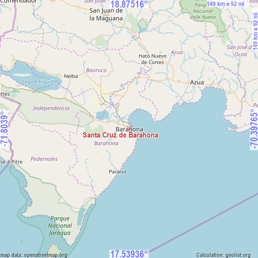 Santa Cruz de Barahona on map
