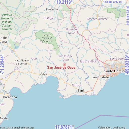 San José de Ocoa on map