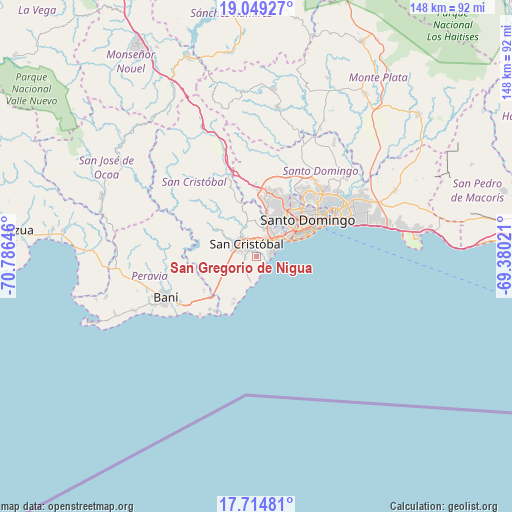San Gregorio de Nigua on map