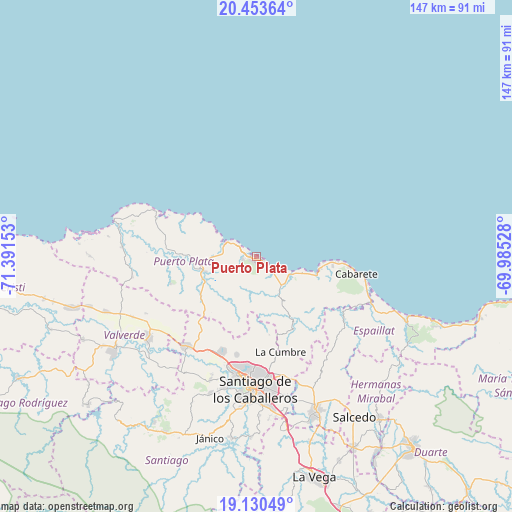 Puerto Plata on map