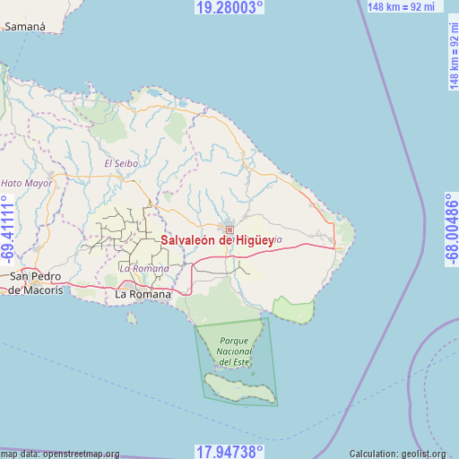 Salvaleón de Higüey on map