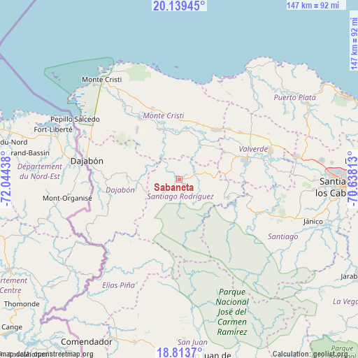 Sabaneta on map