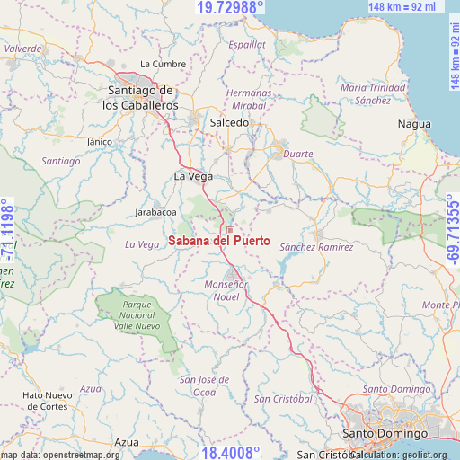 Sabana del Puerto on map