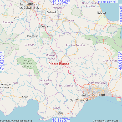 Piedra Blanca on map