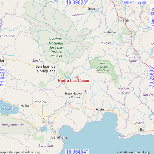 Padre Las Casas on map