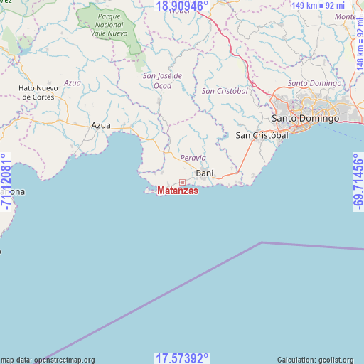 Matanzas on map