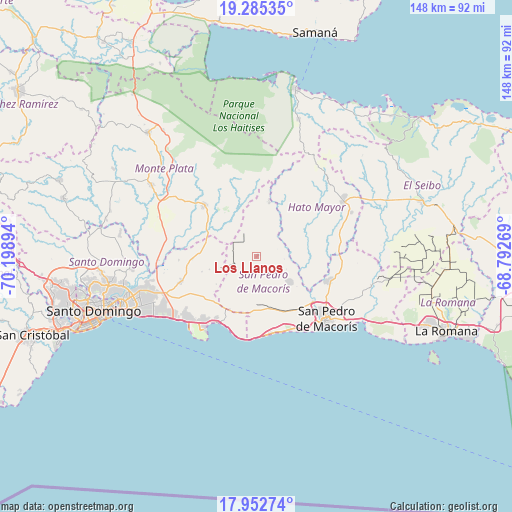 Los Llanos on map