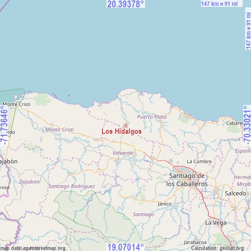 Los Hidalgos on map