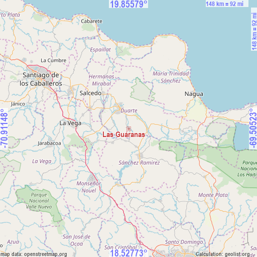 Las Guáranas on map