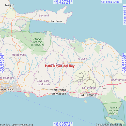 Hato Mayor del Rey on map