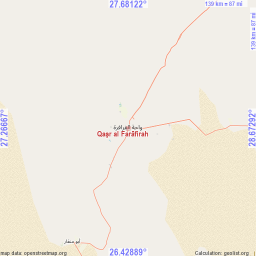 Qaşr al Farāfirah on map