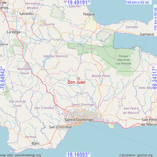 Don Juan on map