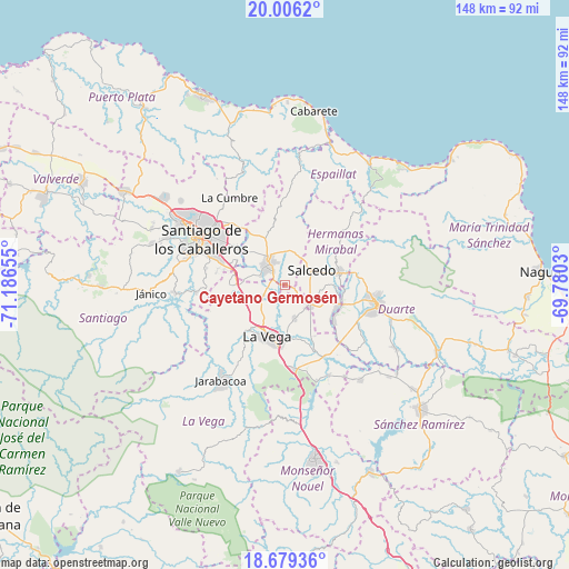 Cayetano Germosén on map