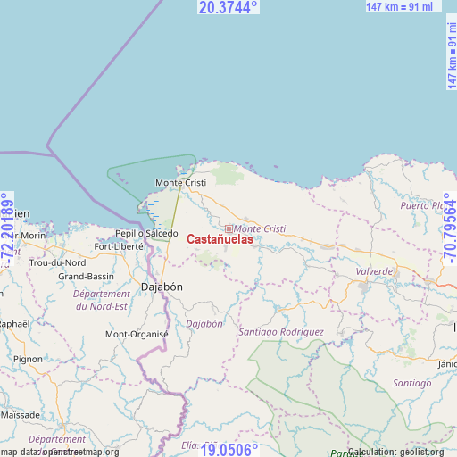 Castañuelas on map