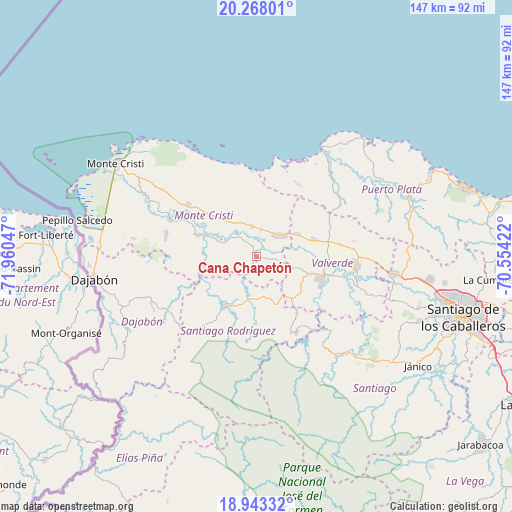 Cana Chapetón on map