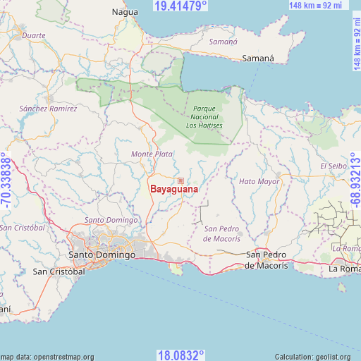 Bayaguana on map