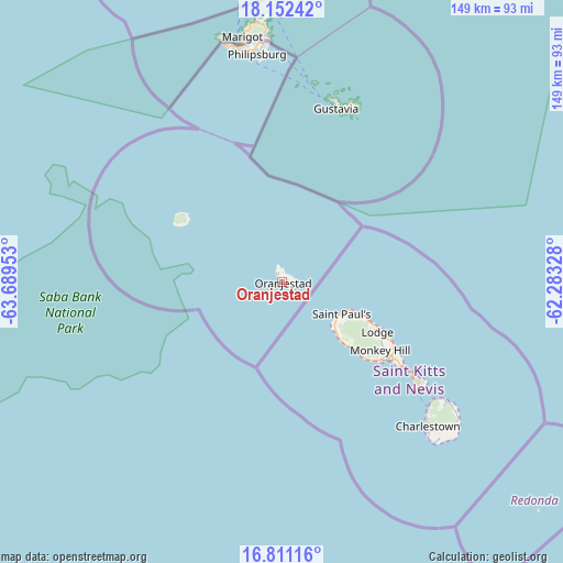 Oranjestad on map