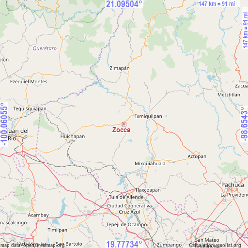 Zocea on map