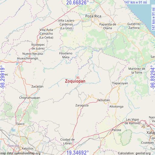 Zoquiopan on map