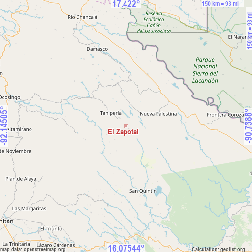 El Zapotal on map
