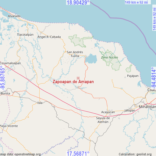 Zapoapan de Amapan on map